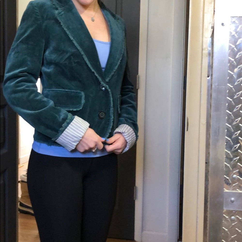Vintage velvet olive green blazer
